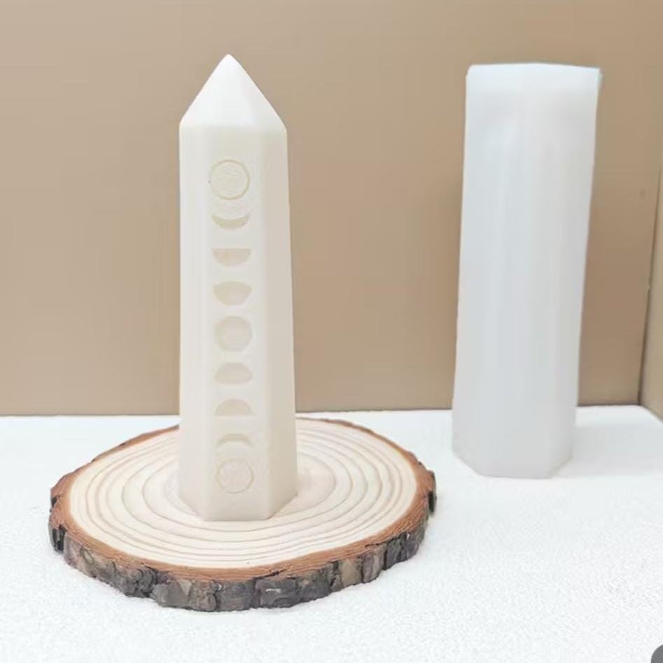 Lyba Moulds Moon Phases Pyramid Candle Pillar Silicone Mould - Bakeware India