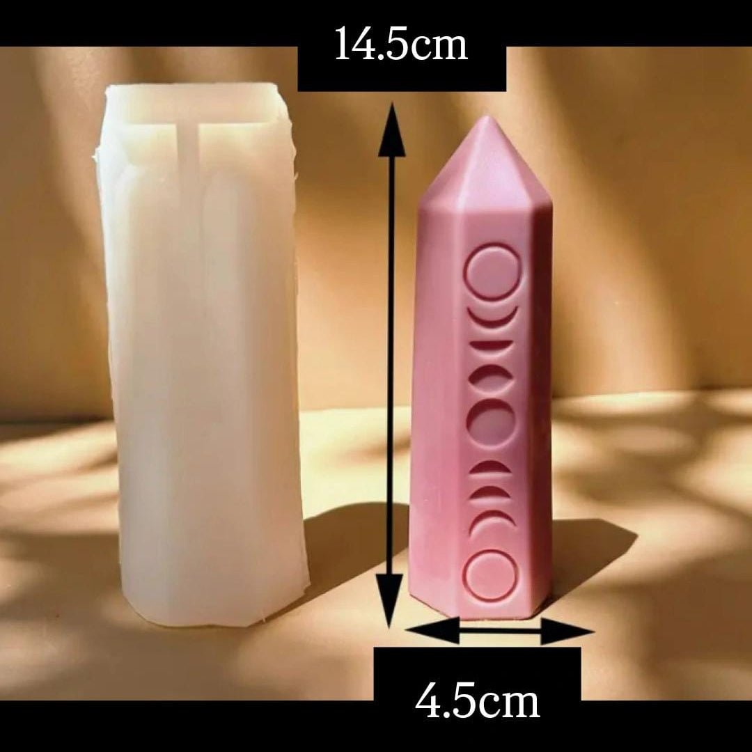 Lyba Moulds Moon Phases Pyramid Candle Pillar Silicone Mould - Bakeware India
