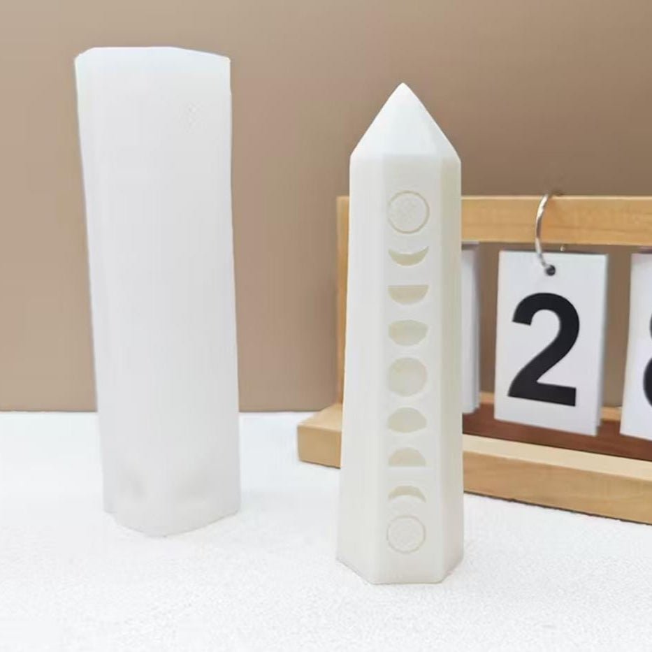 Lyba Moulds Moon Phases Pyramid Candle Pillar Silicone Mould - Bakeware India
