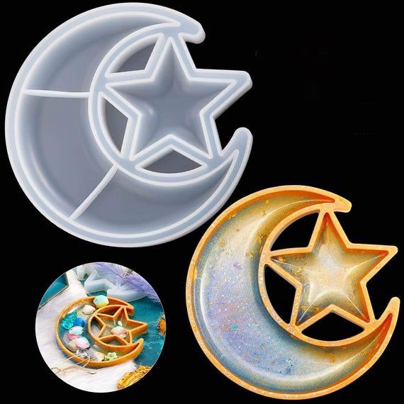Lyba Moulds Moon Star Tray Concrete Resin Epoxy Silicone Mould - Bakeware India