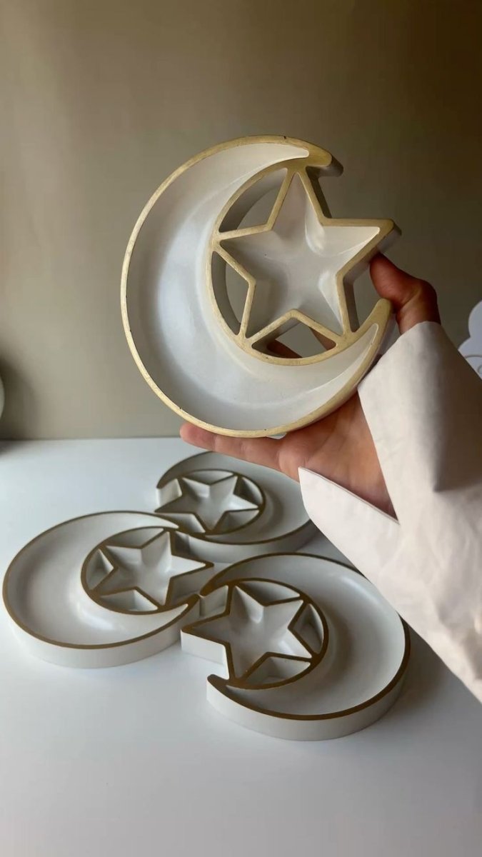 Lyba Moulds Moon Star Tray Concrete Resin Epoxy Silicone Mould - Bakeware India