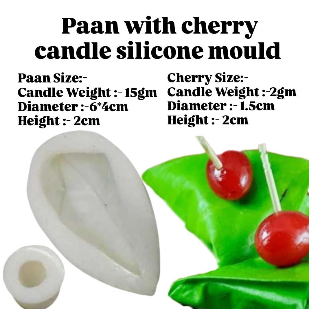 Lyba Moulds Paan With Cherry Candle Silicone Fondant Mould - Bakeware India