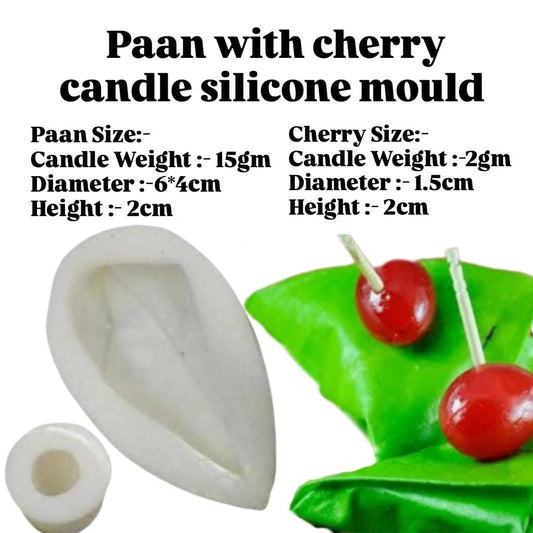Lyba Moulds Paan With Cherry Candle Silicone Fondant Mould - Bakeware India