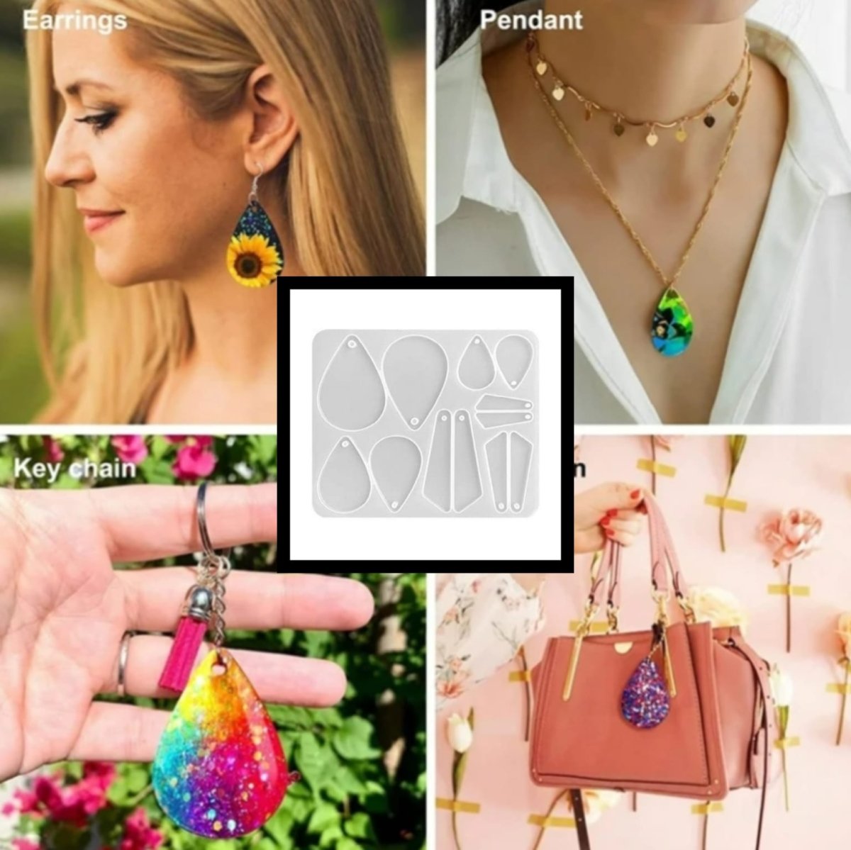 Lyba Moulds Pendant Jewelry Earrings Resin Silicone Mould - Bakeware India