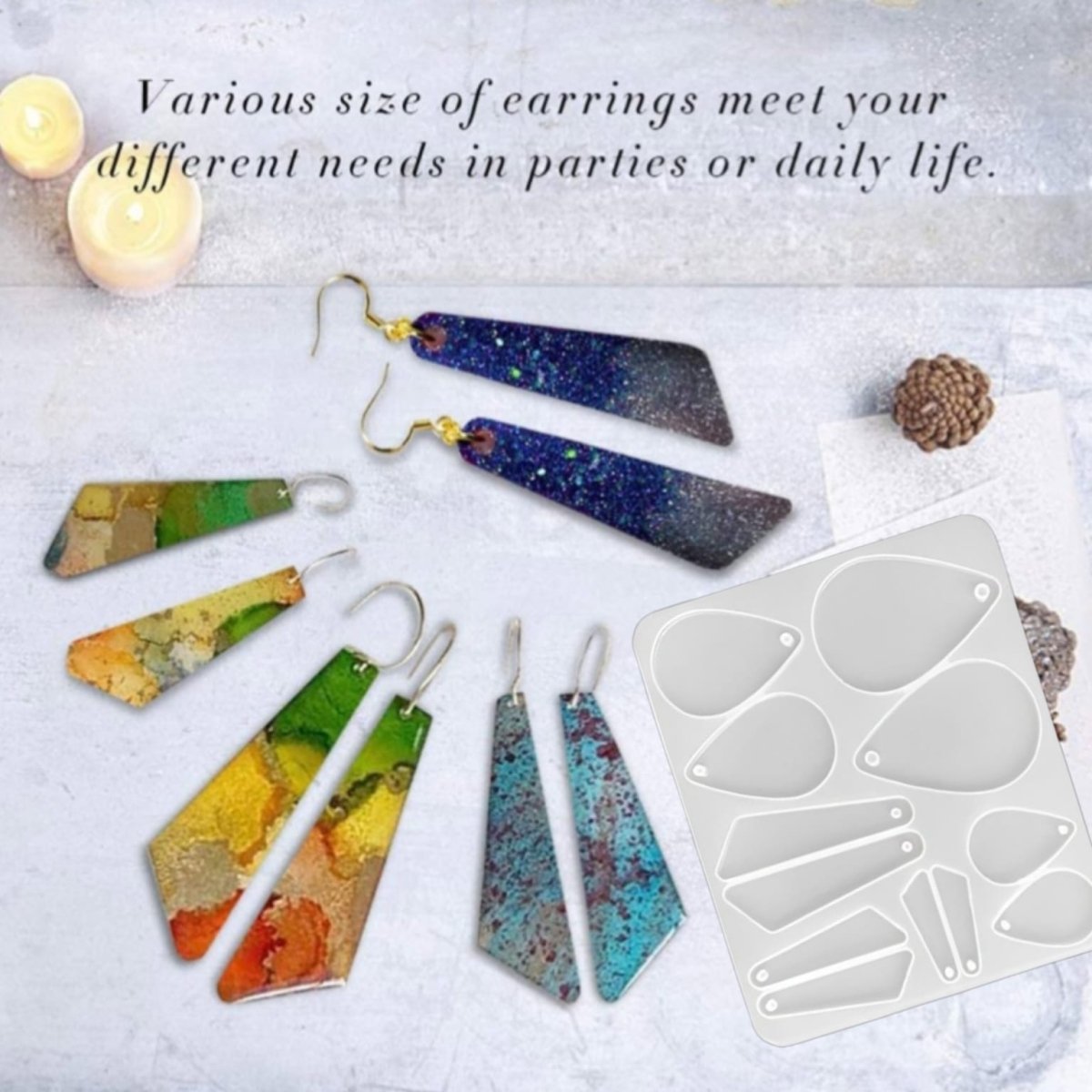 Lyba Moulds Pendant Jewelry Earrings Resin Silicone Mould - Bakeware India