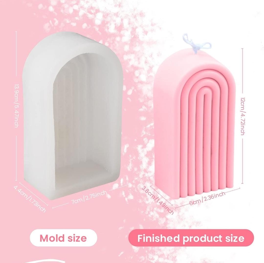 Lyba moulds Rainbow Arch Striped U - Shaped Abstract Candle Resin Silicone Moulds for Soap - Bakeware India