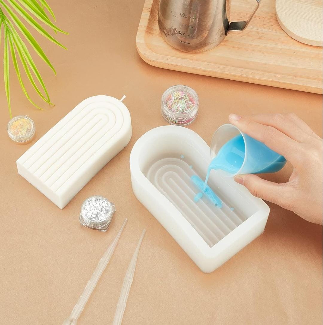 Lyba moulds Rainbow Arch Striped U - Shaped Abstract Candle Resin Silicone Moulds for Soap - Bakeware India