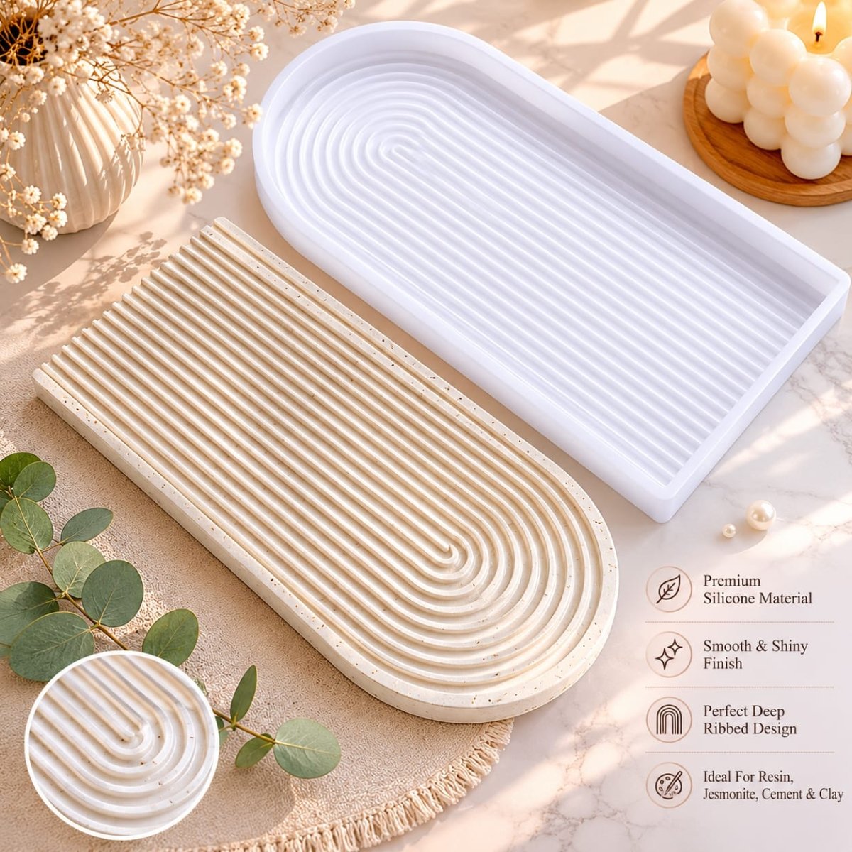 Lyba Moulds Rainbow Nordic Tray Arch Resin Silicone Mould,Large - Bakeware India