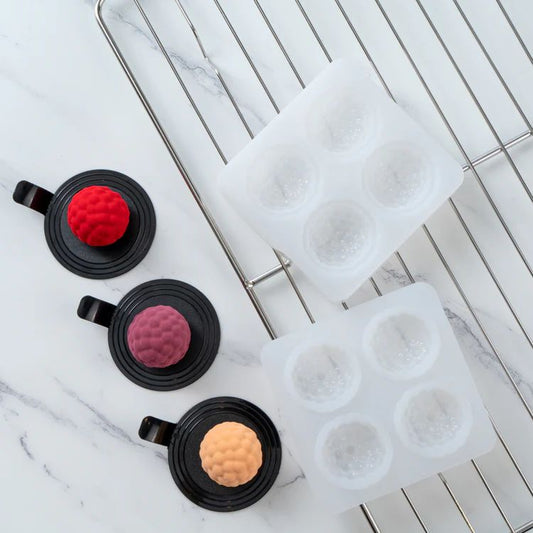 Lyba Moulds Raspberry Berry Chocolate Mousse Cake Silicone Mould, 4 cavity - Bakeware India