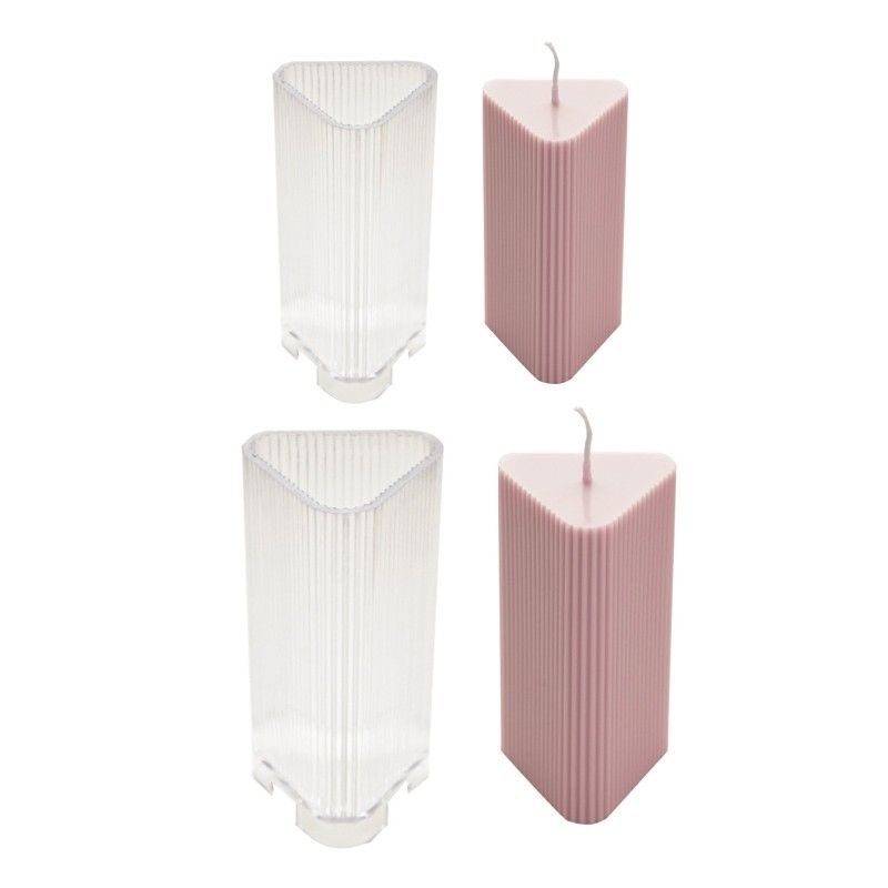 Lyba Moulds Ribbed Prism Triangle Polycarbonate Pillar Candle Mould (Select Size) - Bakeware India