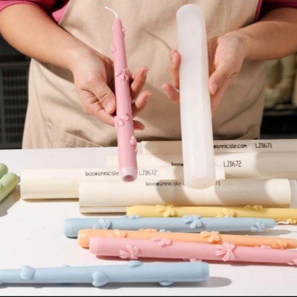 Lyba moulds Ribbon Bow Taper Silicone Mould for Candle Chocolate - Bakeware India