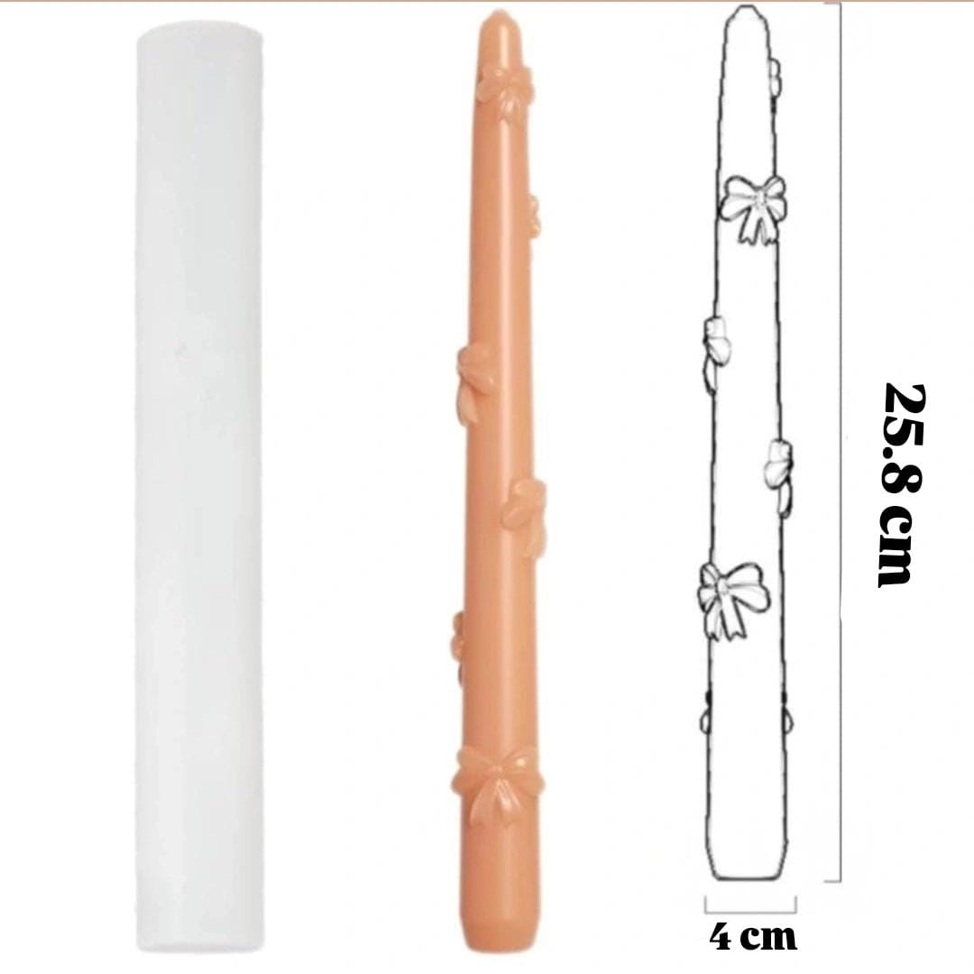 Lyba moulds Ribbon Bow Taper Silicone Mould for Candle Chocolate - Bakeware India