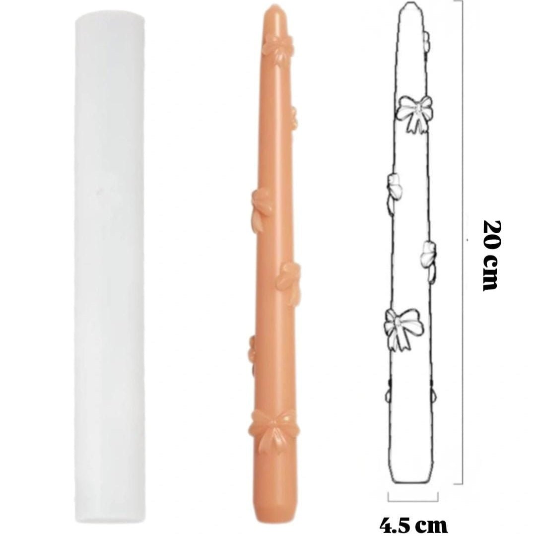 Lyba moulds Ribbon Bow Taper Silicone Mould for Candle Chocolate - Bakeware India