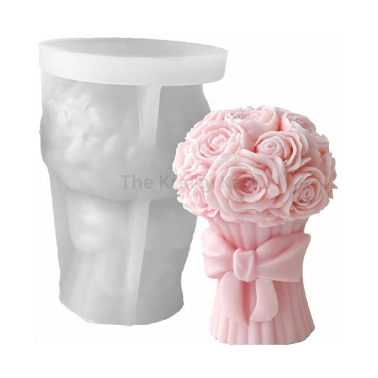 Lyba Moulds Rose Flower Bouquet Candle Silicone Mould - Bakeware India