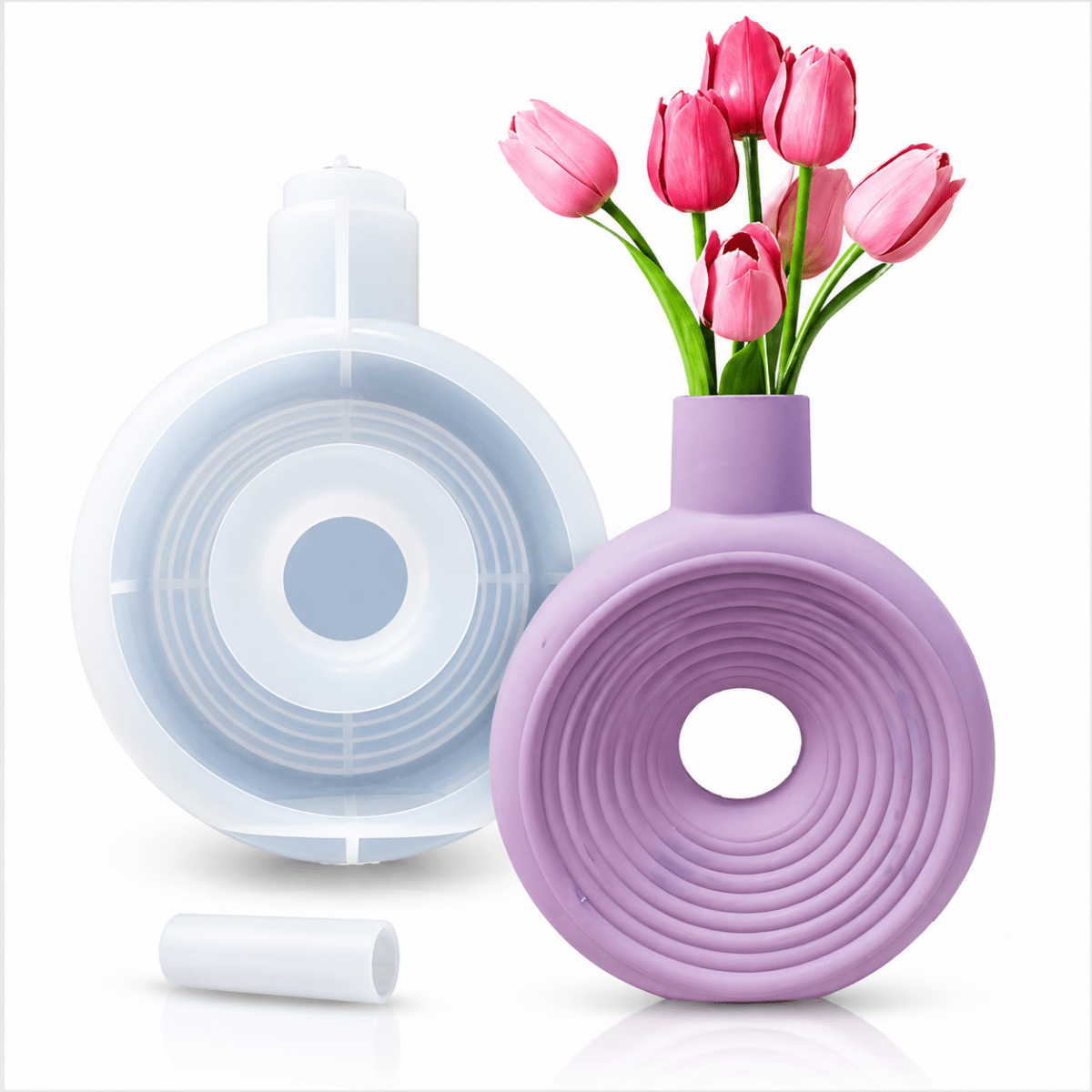 Lyba Moulds Round Donut Vase Concrete Resin Silicone Mould - Bakeware India