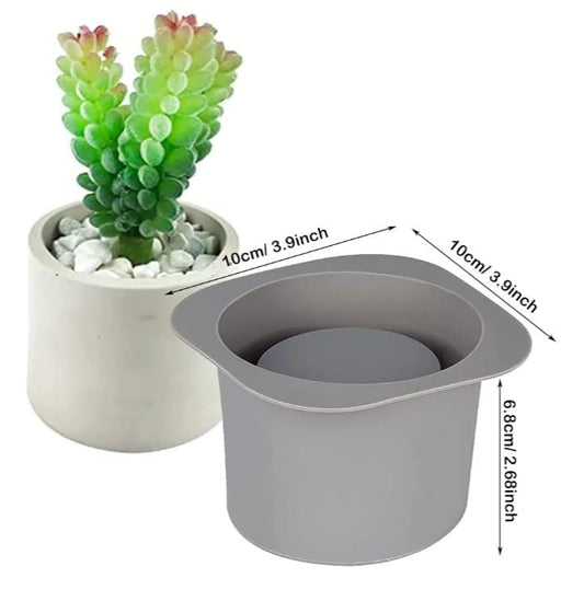 Lyba Moulds Round Jar Pot Concrete Planter Candle Resin Silicone Mould - Bakeware India
