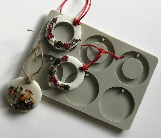 Lyba moulds Round Ring Disc Tablet Aromatherapy Silicone Mould, 6 Cavities - Bakeware India