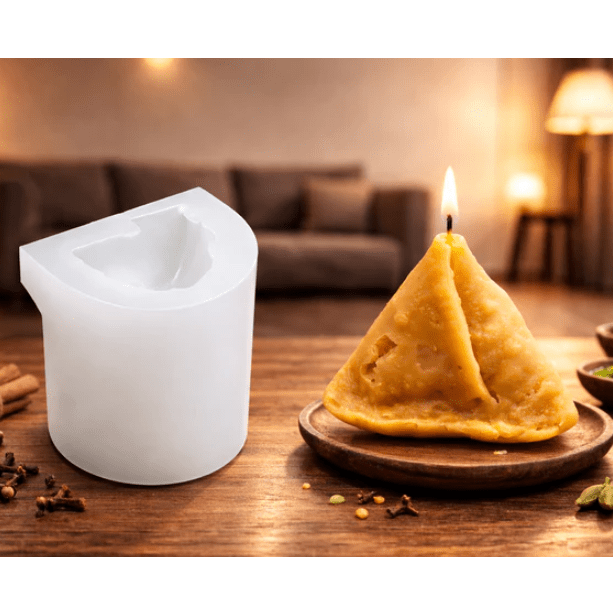 Lyba Moulds Samosa Candle Silicone Mithai Fondant Mould - Bakeware India