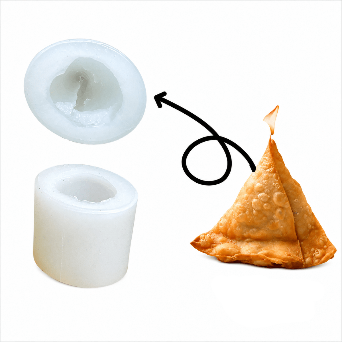 Lyba Moulds Samosa Candle Silicone Mithai Fondant Mould - Bakeware India