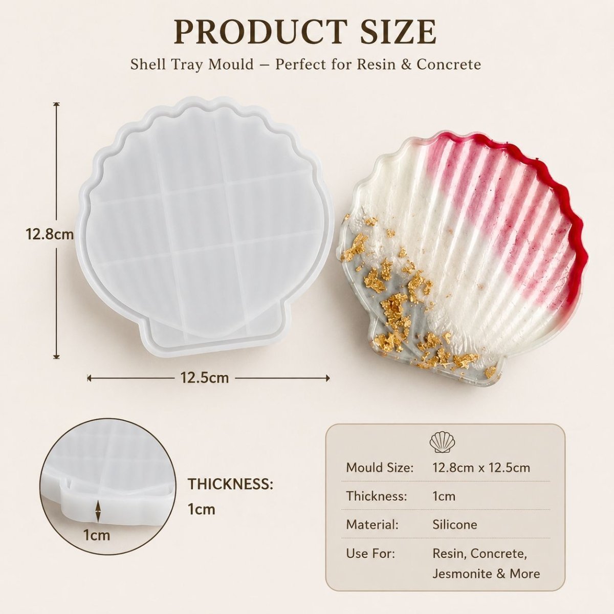 Lyba Moulds Shell Tray Dish Resin Silicone Mould - Bakeware India