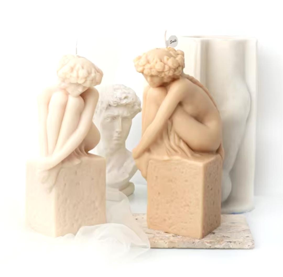 Lyba Moulds Sitting Lady Candle Silicone Mould - Bakeware India