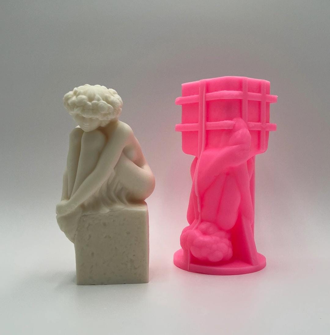 Lyba Moulds Sitting Lady Candle Silicone Mould - Bakeware India