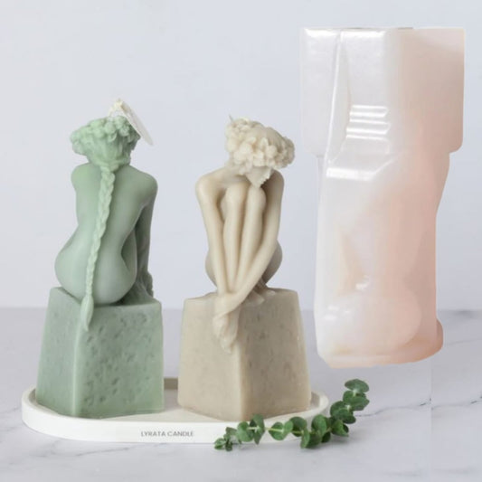 Lyba Moulds Sitting Lady Candle Silicone Mould - Bakeware India
