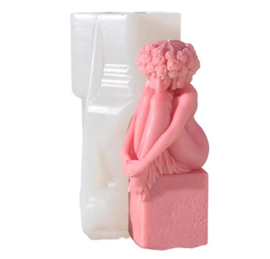 Lyba Moulds Sitting Lady Candle Silicone Mould - Bakeware India