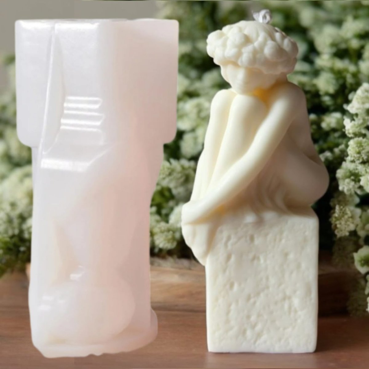 Lyba Moulds Sitting Lady Candle Silicone Mould - Bakeware India