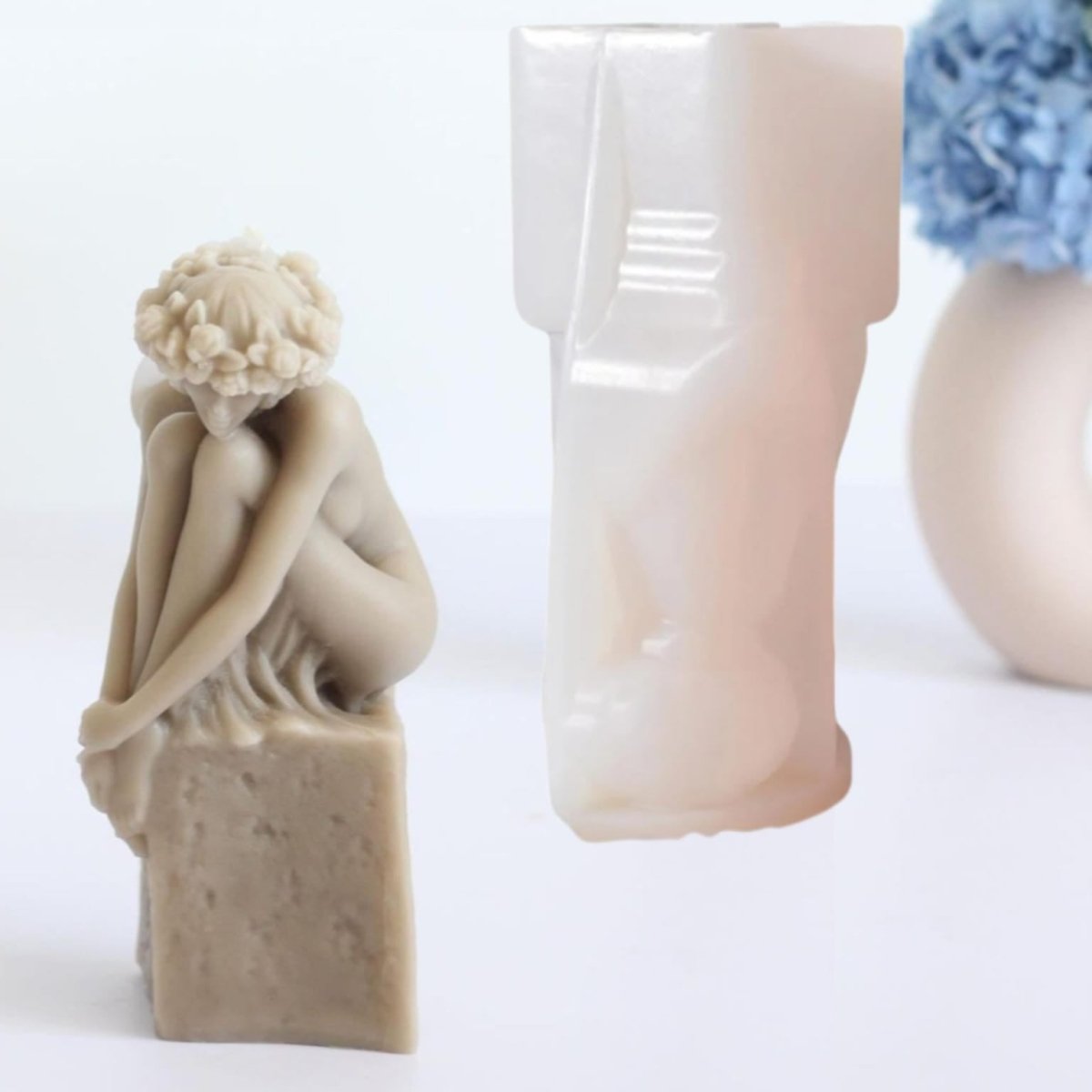 Lyba Moulds Sitting Lady Candle Silicone Mould - Bakeware India