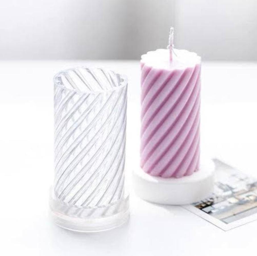 Lyba moulds Spiral Pillar Polycarbonate Candle Mould (Select size) - Bakeware India