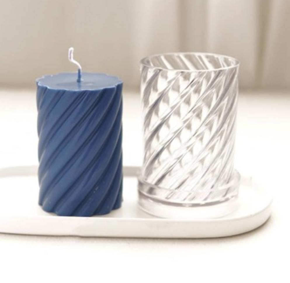 Lyba moulds Spiral Pillar Polycarbonate Candle Mould (Select size) - Bakeware India