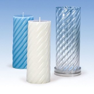 Lyba moulds Spiral Pillar Polycarbonate Candle Mould (Select size) - Bakeware India