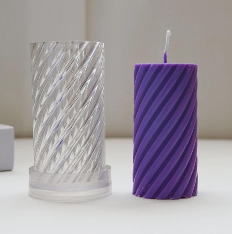 Lyba moulds Spiral Pillar Polycarbonate Candle Mould (Select size) - Bakeware India