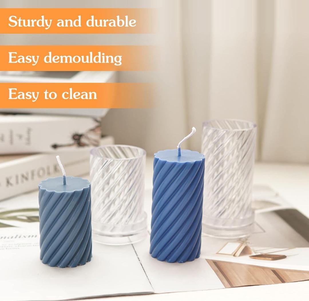 Lyba moulds Spiral Pillar Polycarbonate Candle Mould (Select size) - Bakeware India