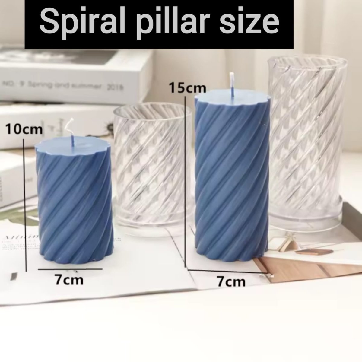 Lyba moulds Spiral Pillar Polycarbonate Candle Mould (Select size) - Bakeware India