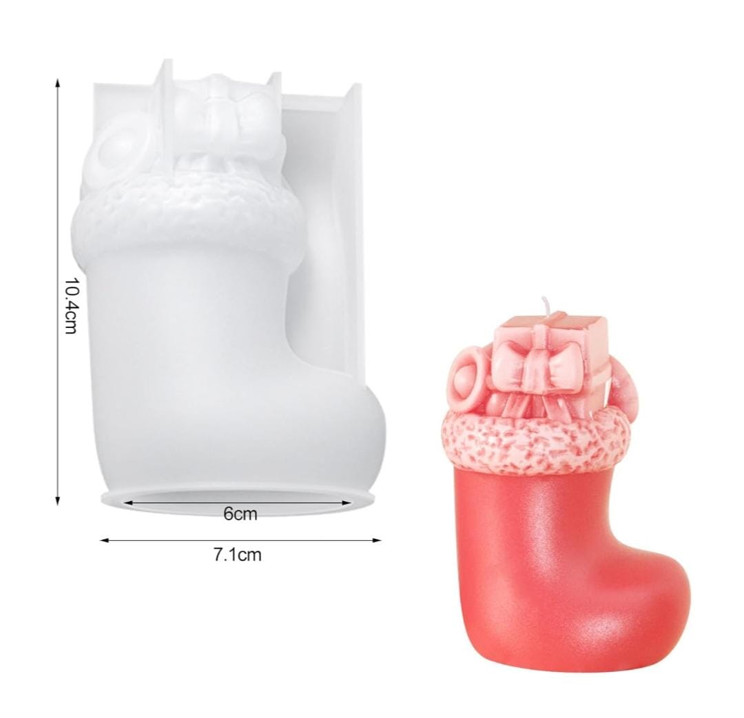Lyba Moulds Stocking Christmas Candle Silicone Mould - Bakeware India