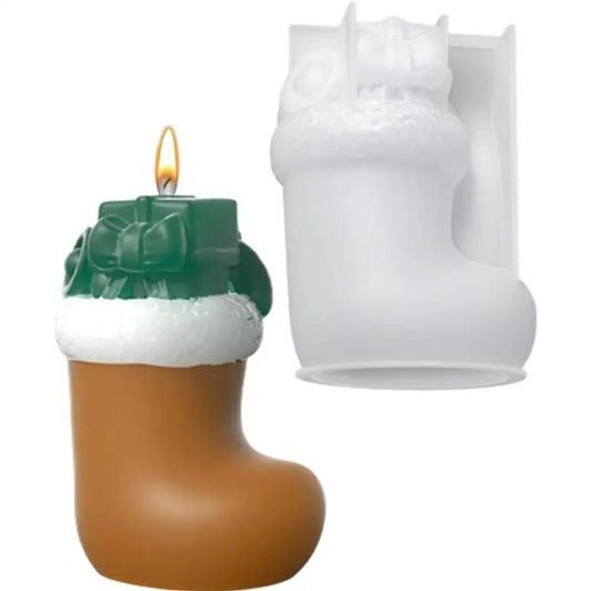 Lyba Moulds Stocking Christmas Candle Silicone Mould - Bakeware India