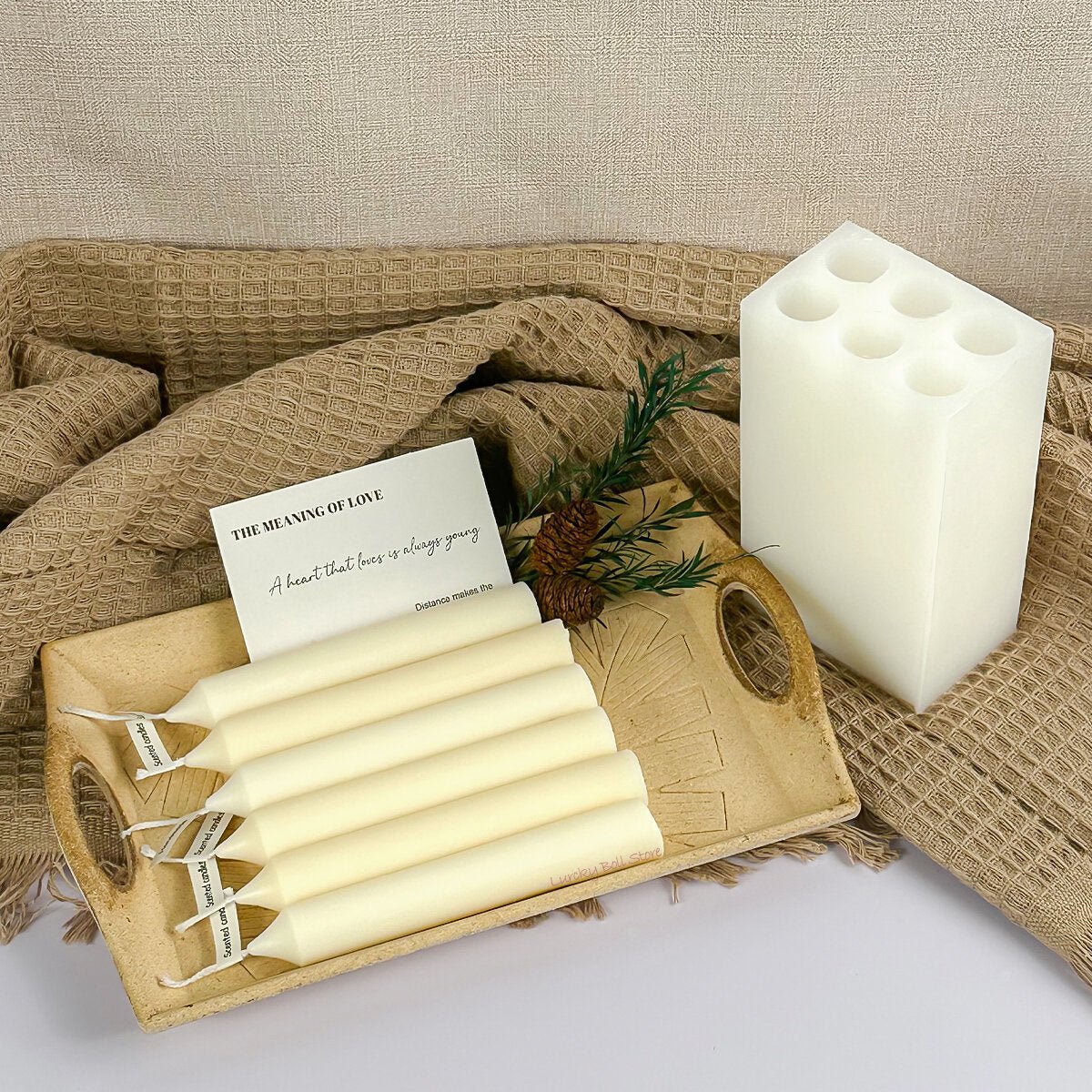 Lyba Moulds Straight Pillar Candle Silicone Mould, 6 cavity - Bakeware India