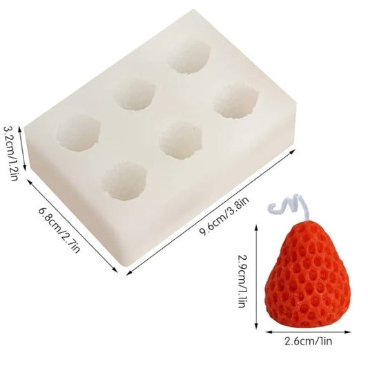 Lyba moulds Strawberry Candle Silicone Mould, 6 Cavity - Bakeware India