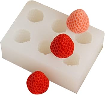 Lyba moulds Strawberry Candle Silicone Mould, 6 Cavity - Bakeware India