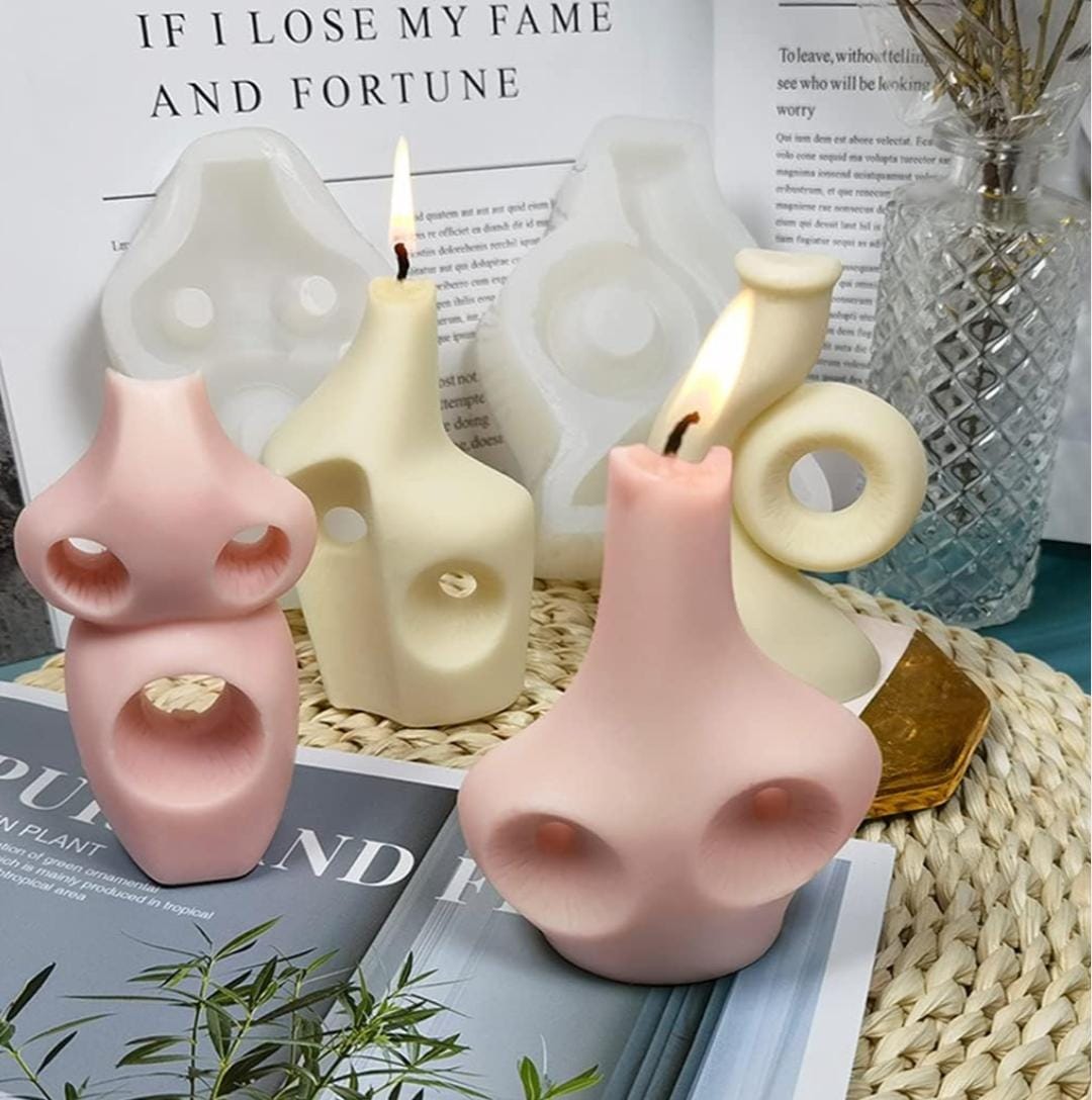 Lyba moulds Vase Abstract Design Candle Resin Concrete Silicone Mould - Bakeware India