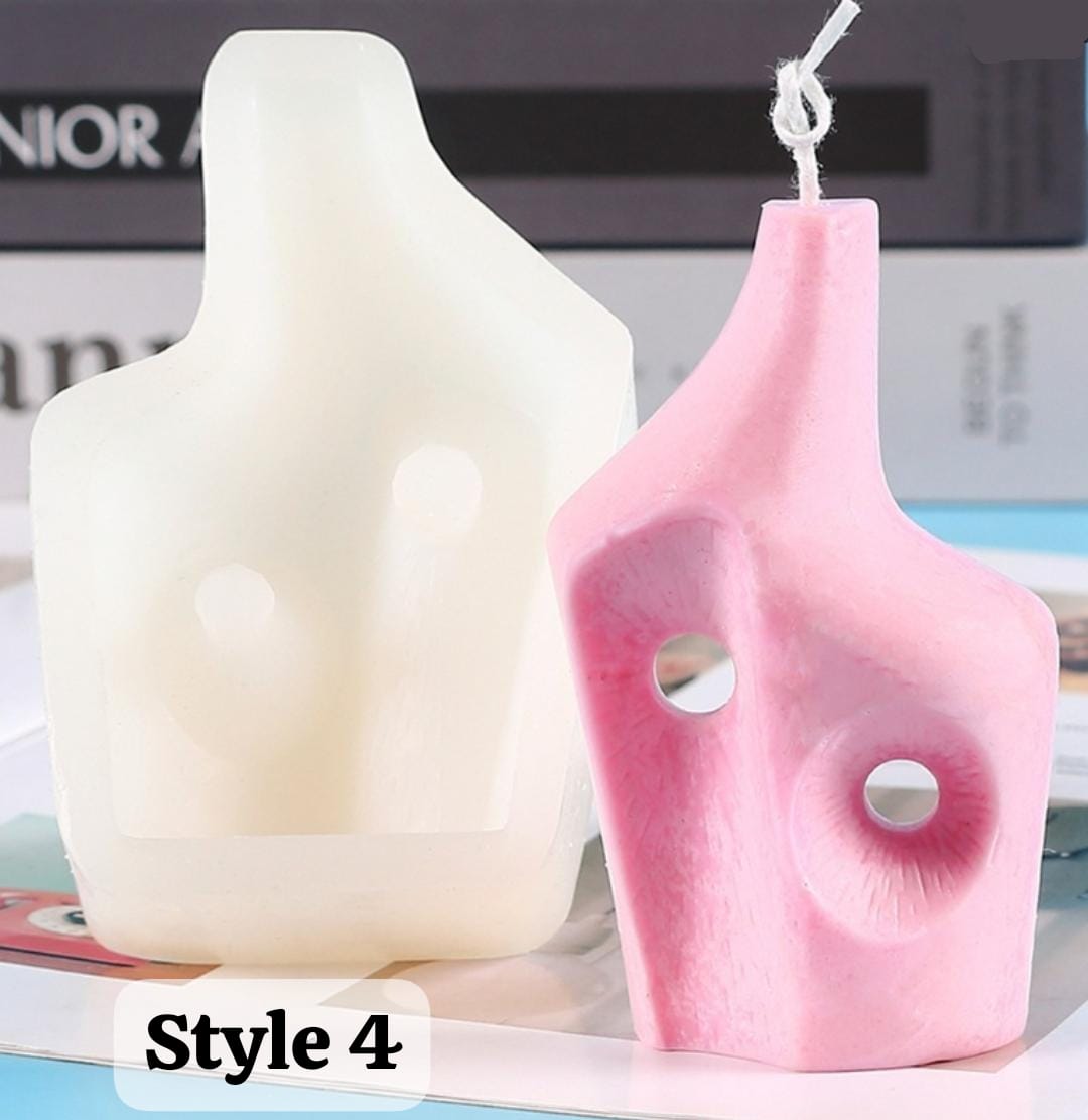 Lyba moulds Vase Abstract Design Candle Resin Concrete Silicone Mould - Bakeware India