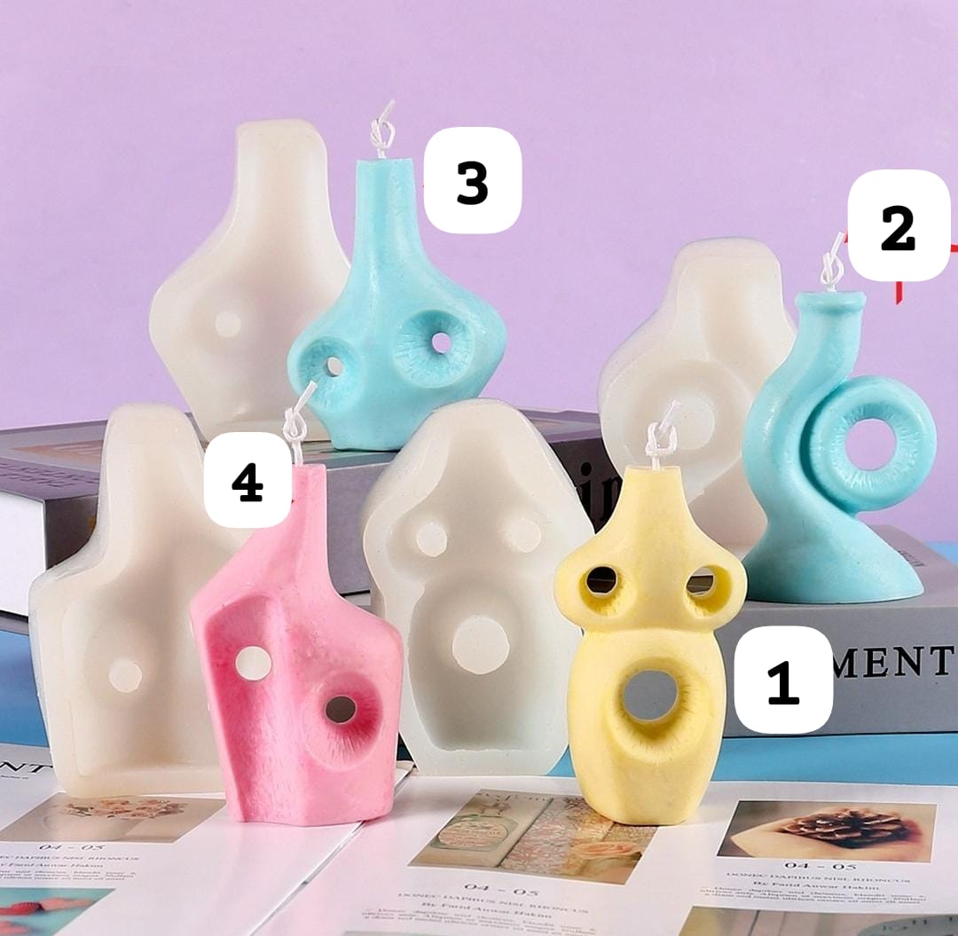 Lyba moulds Vase Abstract Design Candle Resin Concrete Silicone Mould - Bakeware India