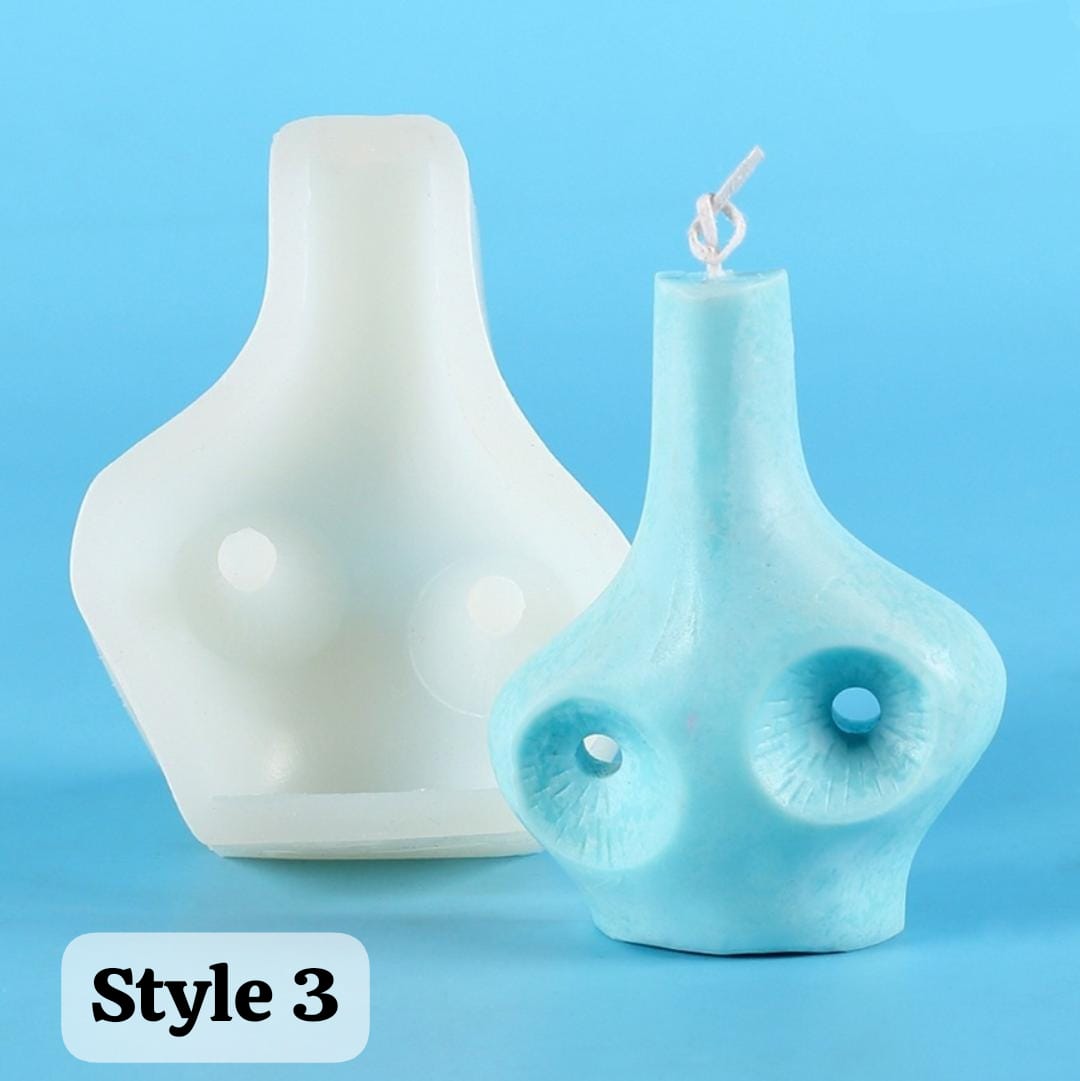 Lyba moulds Vase Abstract Design Candle Resin Concrete Silicone Mould - Bakeware India