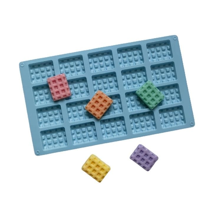 Lyba moulds Waffle Rectangle Cake Chocolate Candle Decoration Silicone Mould,20cavity - Bakeware India