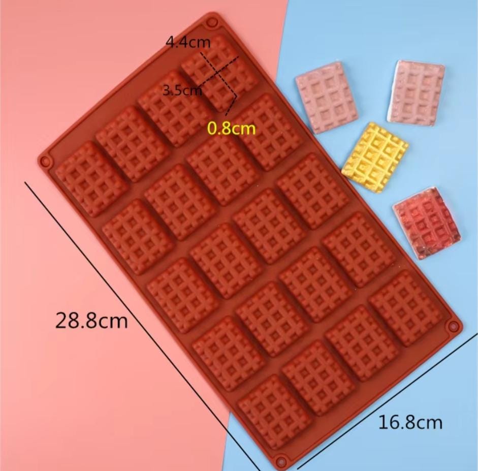 Lyba moulds Waffle Rectangle Cake Chocolate Candle Decoration Silicone Mould,20cavity - Bakeware India