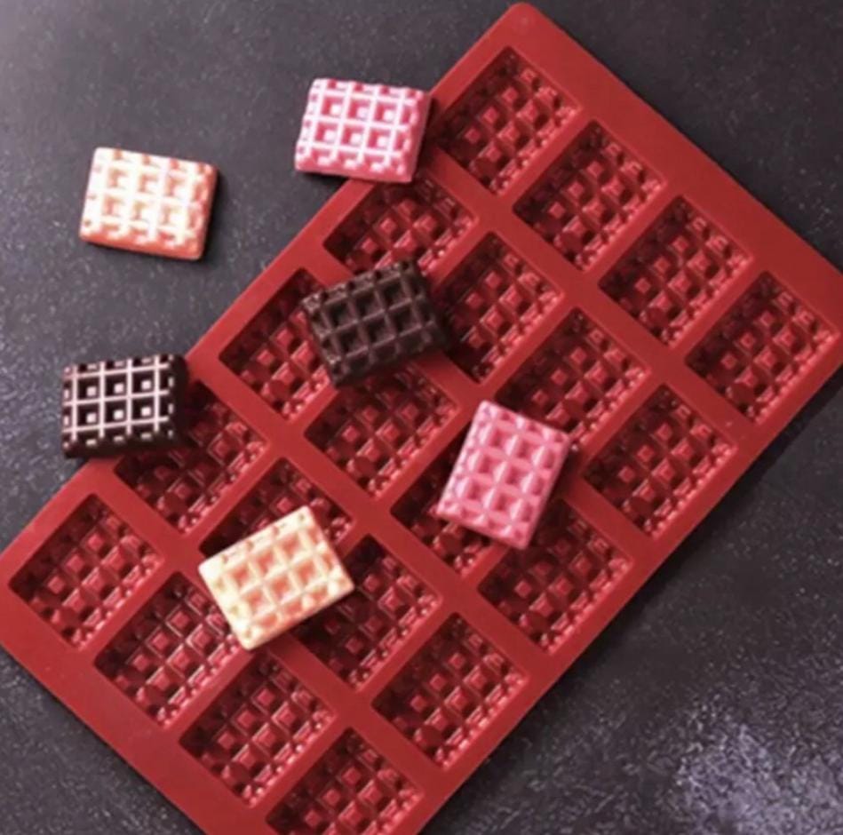 Lyba moulds Waffle Rectangle Cake Chocolate Candle Decoration Silicone Mould,20cavity - Bakeware India