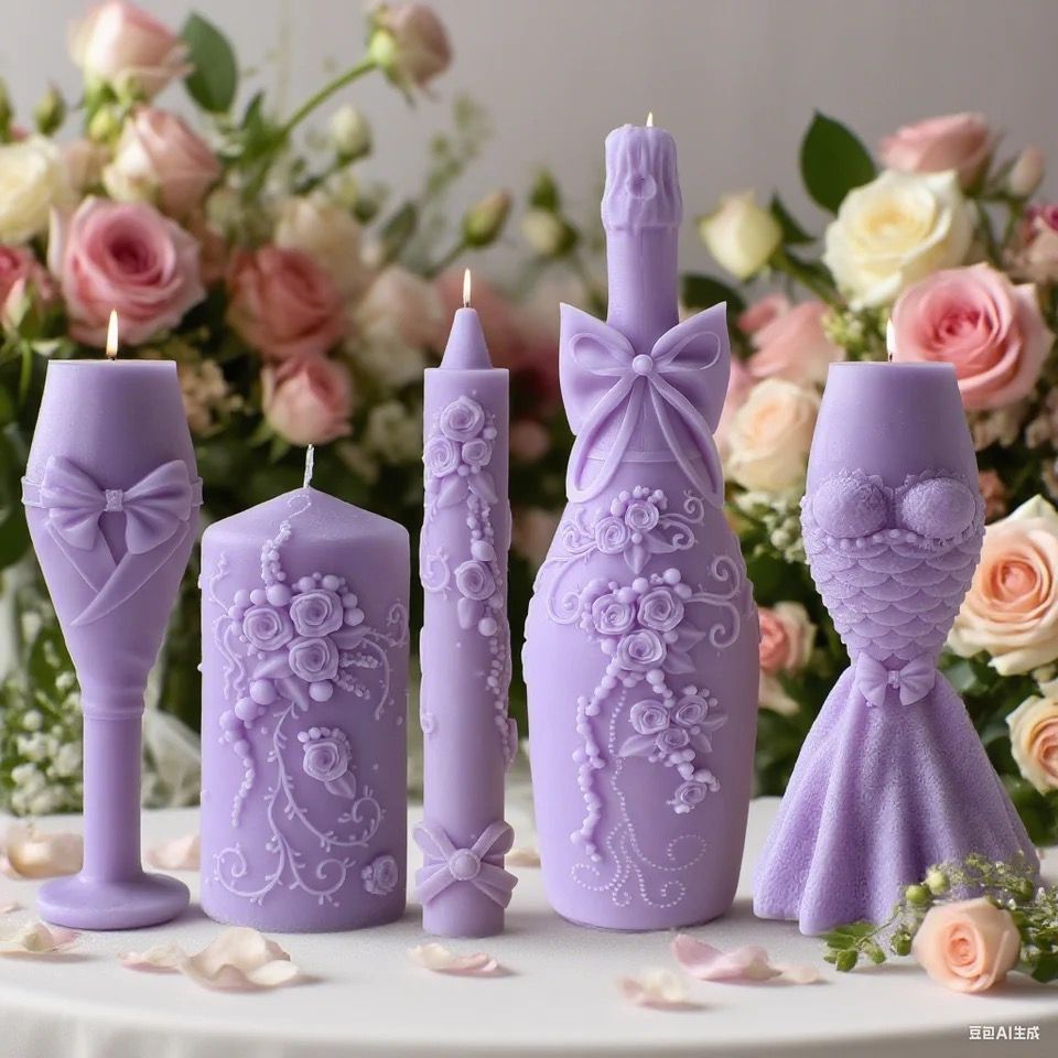 Lyba Moulds Wedding Bridal Series Champagne Bottle Goblet Mould Aromatherapy Candle Silicone Mould, ( select design) - Bakeware India