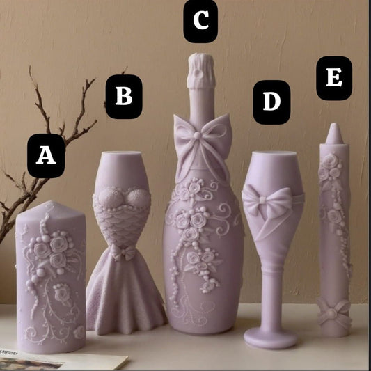 Lyba Moulds Wedding Bridal Series Champagne Bottle Goblet Mould Aromatherapy Candle Silicone Mould, ( select design) - Bakeware India